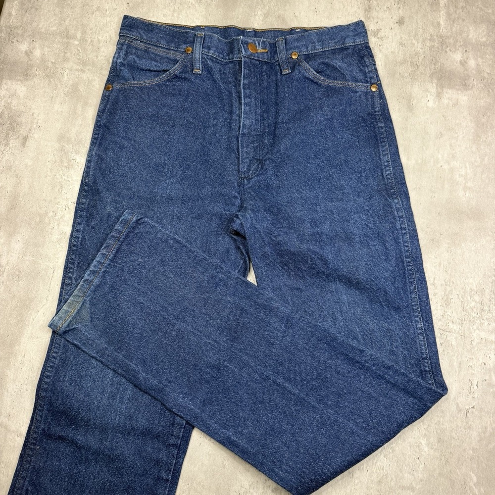 Wrangler Jeans Mens 31x34 Blue Regular Fit Straight Cowboy Denim Western 936PWD